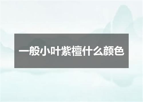 一般小叶紫檀什么颜色