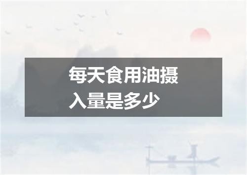 每天食用油摄入量是多少