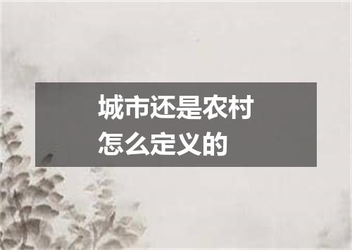 城市还是农村怎么定义的