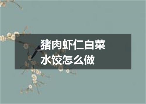 猪肉虾仁白菜水饺怎么做