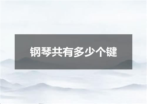 钢琴共有多少个键