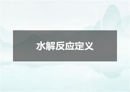水解反应定义