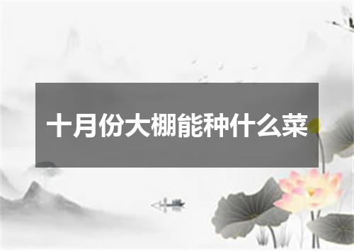 十月份大棚能种什么菜