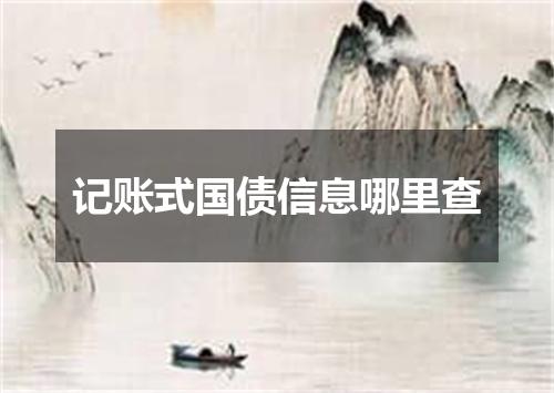 记账式国债信息哪里查