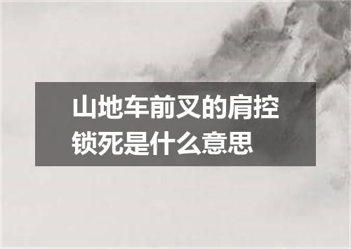 山地车前叉的肩控锁死是什么意思