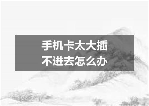 手机卡太大插不进去怎么办