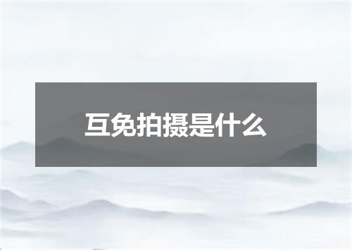 互免拍摄是什么