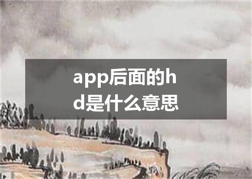 app后面的hd是什么意思