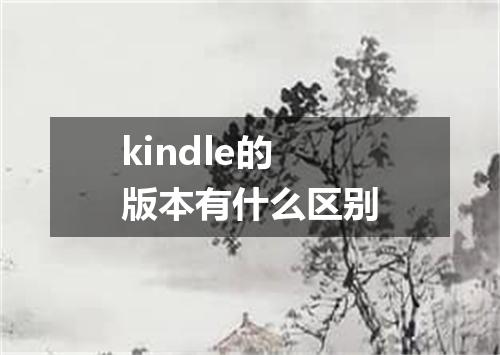 kindle的版本有什么区别