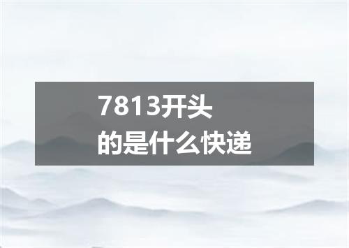 7813开头的是什么快递
