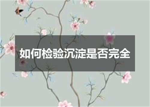 如何检验沉淀是否完全