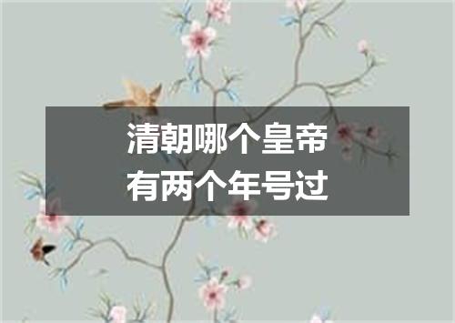 清朝哪个皇帝有两个年号过