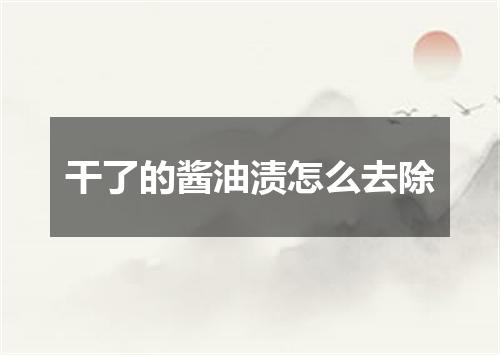干了的酱油渍怎么去除