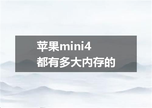 苹果mini4都有多大内存的