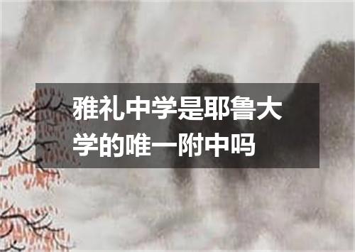 雅礼中学是耶鲁大学的唯一附中吗