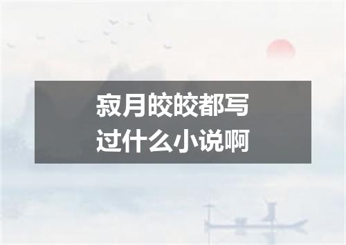 寂月皎皎都写过什么小说啊