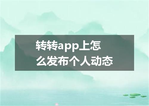转转app上怎么发布个人动态