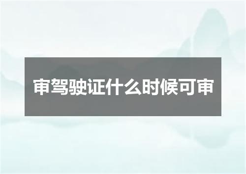 审驾驶证什么时候可审