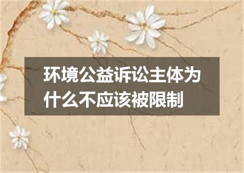 环境公益诉讼主体为什么不应该被限制