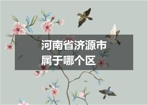 河南省济源市属于哪个区