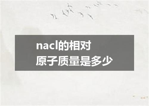 nacl的相对原子质量是多少