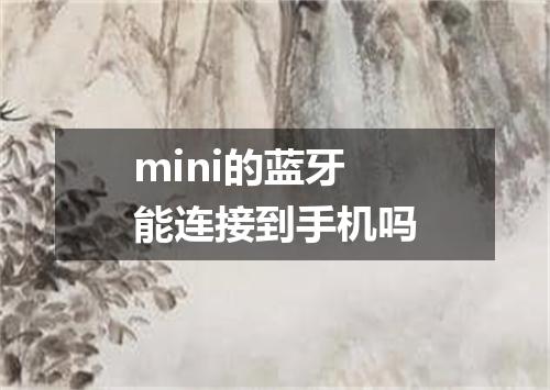 mini的蓝牙能连接到手机吗