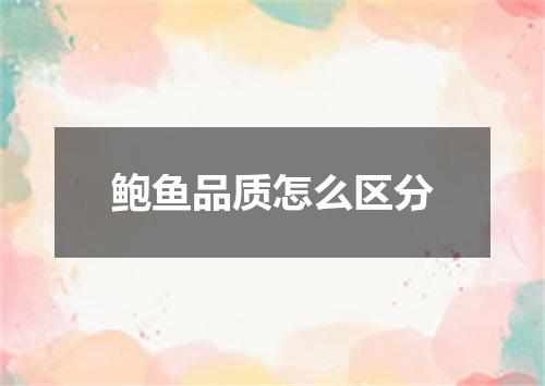 鲍鱼品质怎么区分