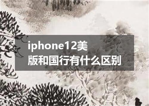 iphone12美版和国行有什么区别