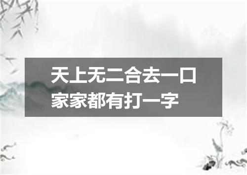 天上无二合去一口家家都有打一字