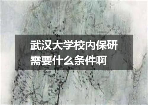 武汉大学校内保研需要什么条件啊
