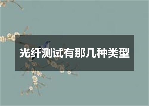 光纤测试有那几种类型