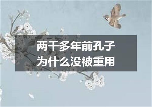两千多年前孔子为什么没被重用