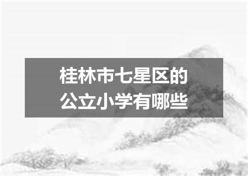 桂林市七星区的公立小学有哪些