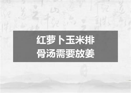 红萝卜玉米排骨汤需要放姜