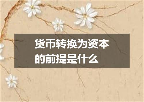 货币转换为资本的前提是什么
