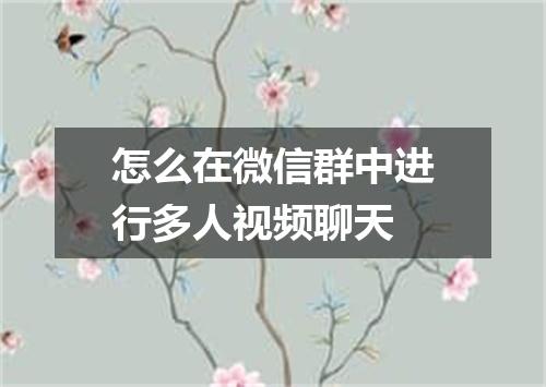怎么在微信群中进行多人视频聊天