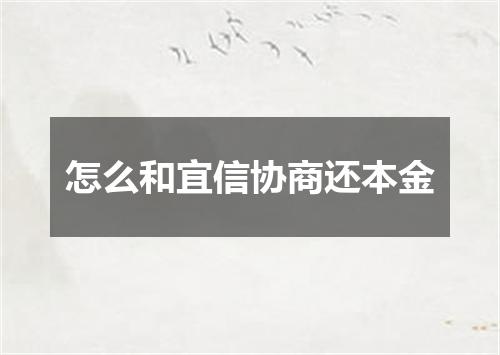 怎么和宜信协商还本金