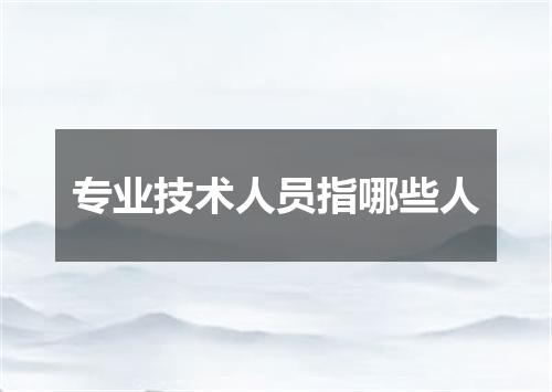 专业技术人员指哪些人