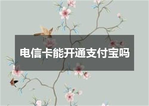 电信卡能开通支付宝吗