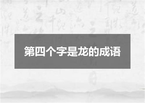 第四个字是龙的成语