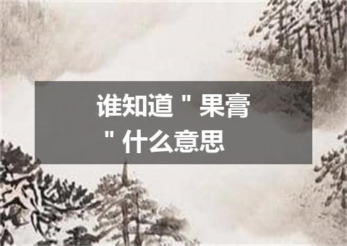 谁知道＂果膏＂什么意思