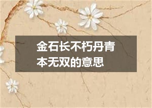 金石长不朽丹青本无双的意思