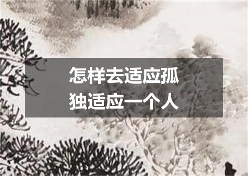 怎样去适应孤独适应一个人