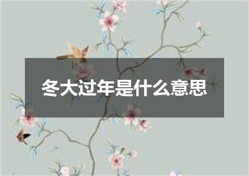 冬大过年是什么意思