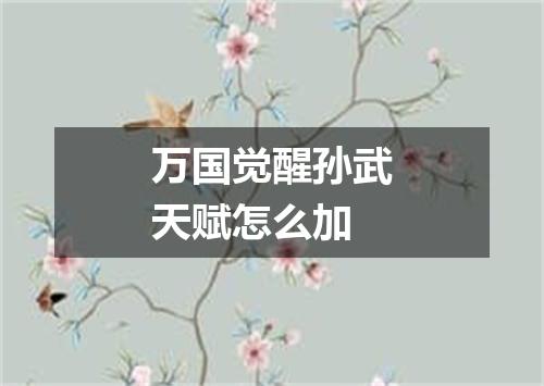 万国觉醒孙武天赋怎么加