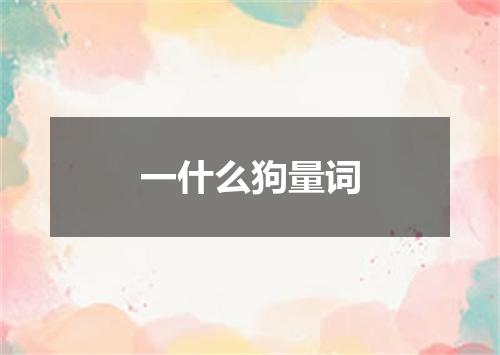 一什么狗量词