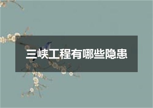 三峡工程有哪些隐患