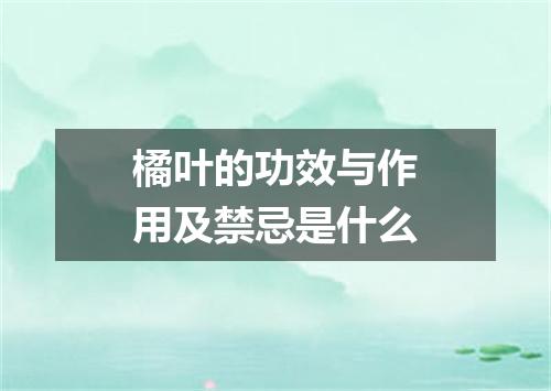 橘叶的功效与作用及禁忌是什么