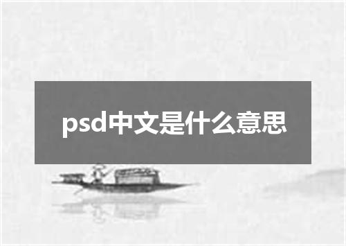 psd中文是什么意思
