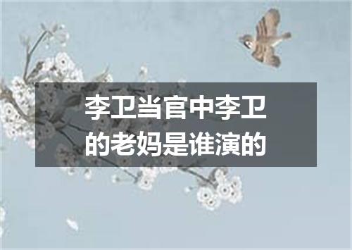 李卫当官中李卫的老妈是谁演的